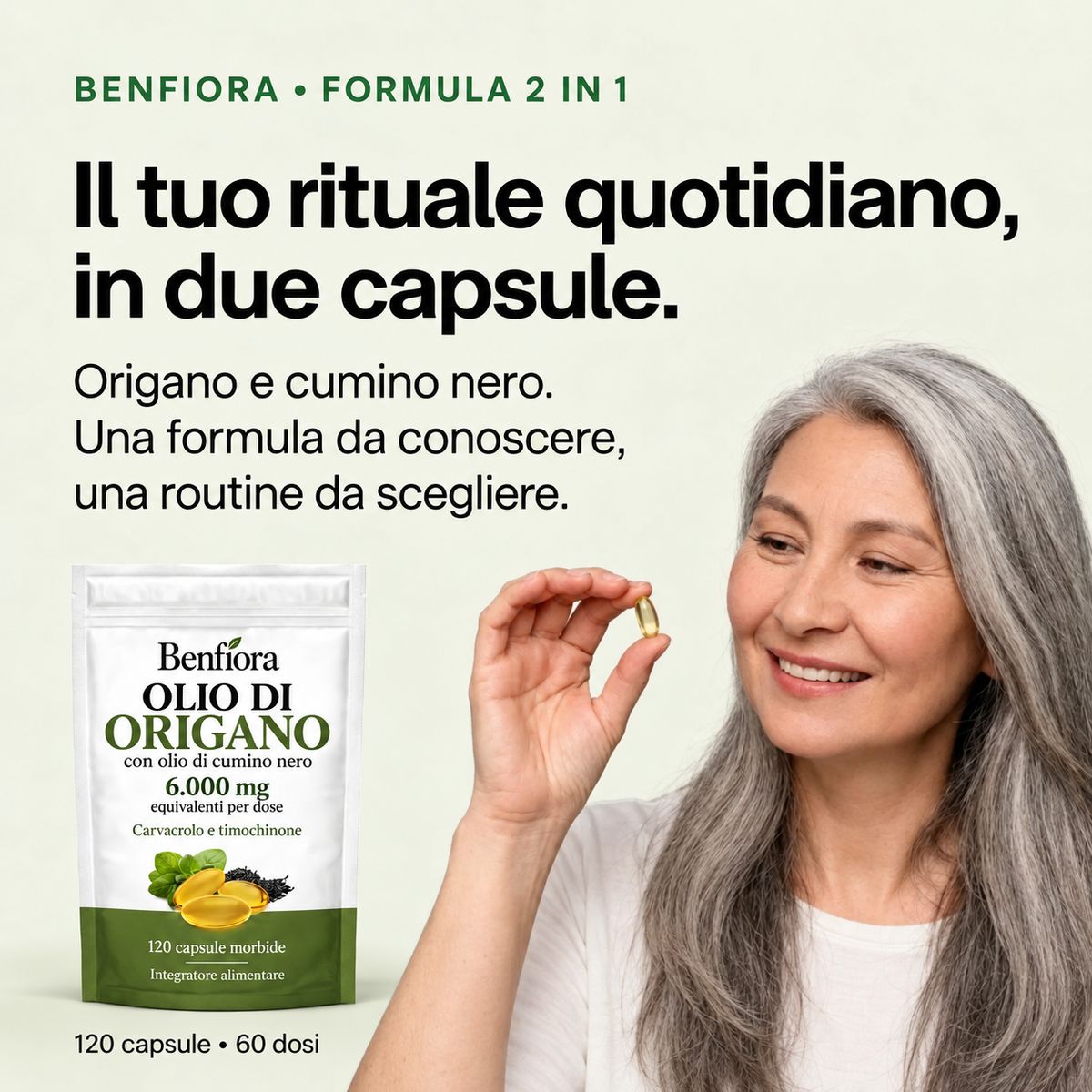 Il rituale quotidiano Benfiora in due capsule — immagine illustrativa