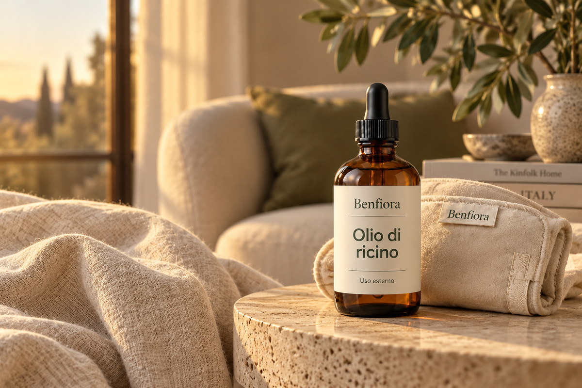 Benfiora — olio di ricino e fascia per il rituale di cura esterna