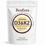 Vitamina D3 + K2 — Scorta di 6 mesi — Benfiora — Immagine 1