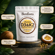 Vitamina D3 + K2 — Scorta di 6 mesi — Benfiora — Immagine 2